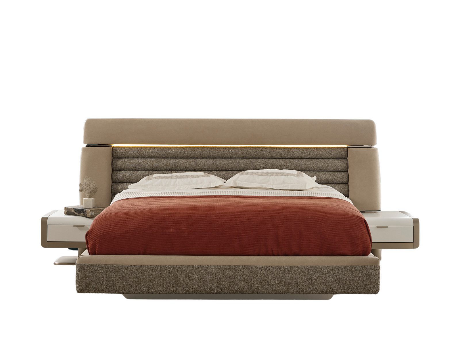 Villa Möbel Boxspringbett Nikko (Bett, 1 Bett), Bett mit Bettkasten und Kopfteil für mehr Stauraum