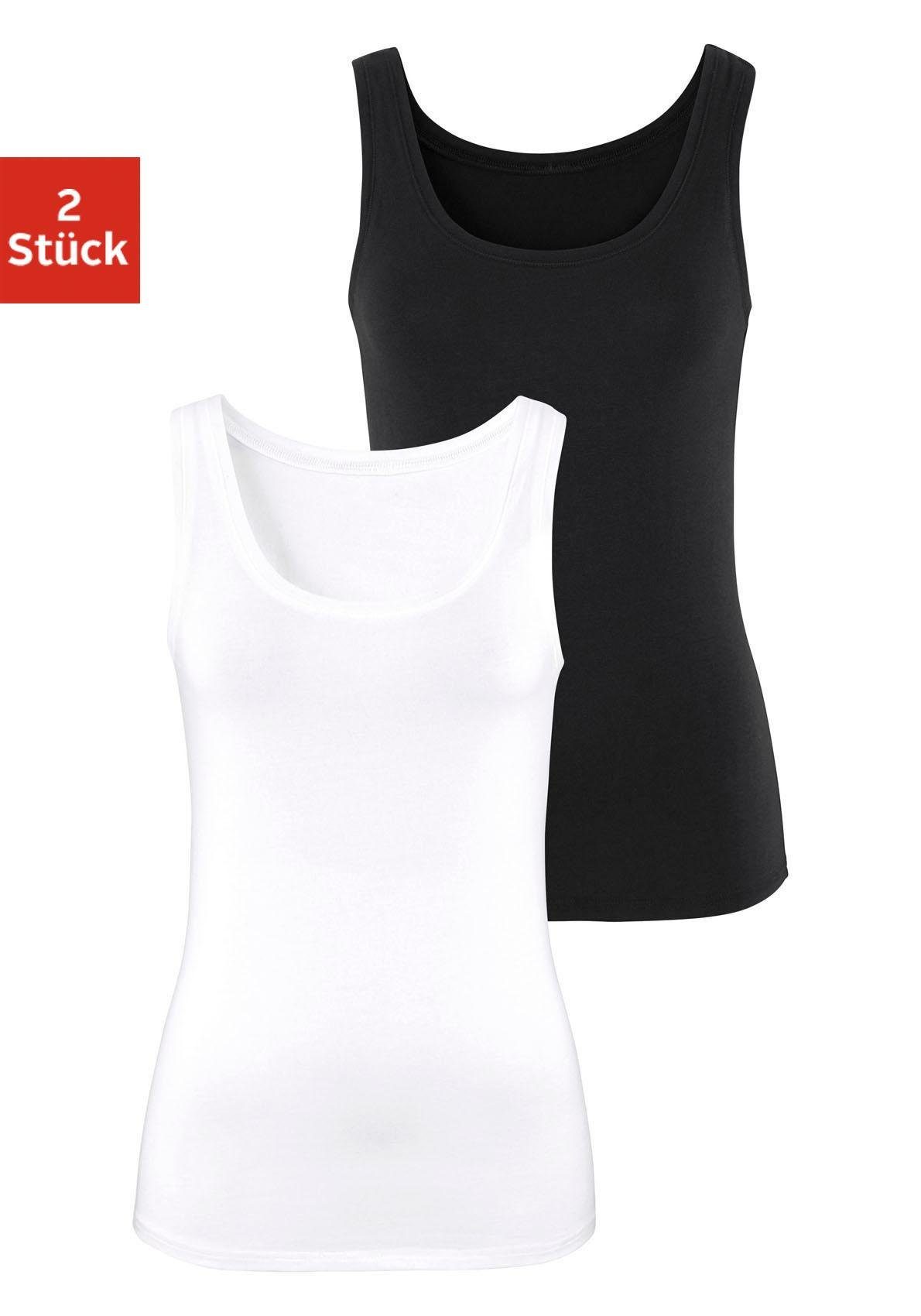 Vivance by Lascana Tanktop (2er-Pack) aus elastischer Baumwoll-Qualität