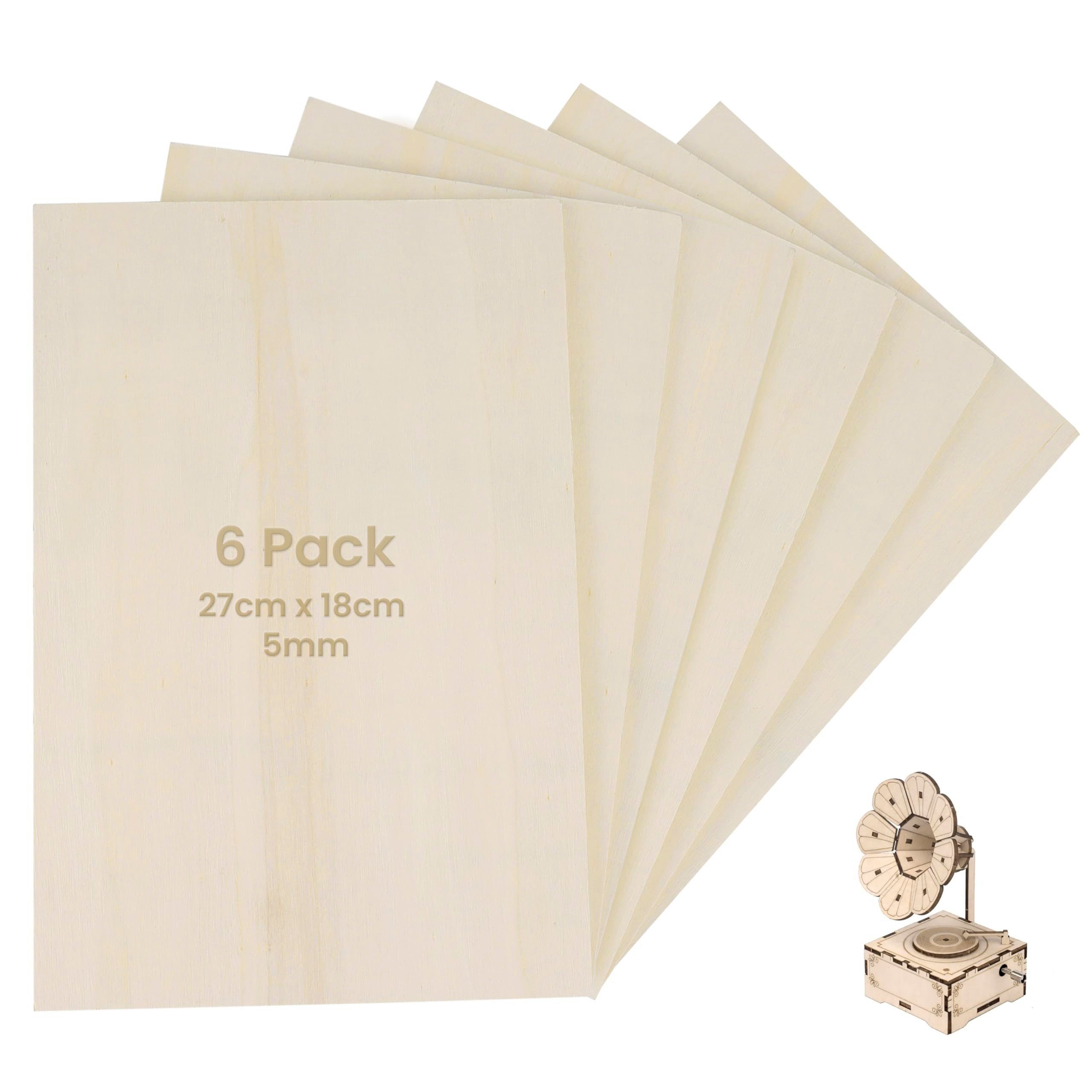 Belle Vous Leinwand 6er Pack 5mm Sperrholzplatten 27x18cm für kreative Bastelprojekte