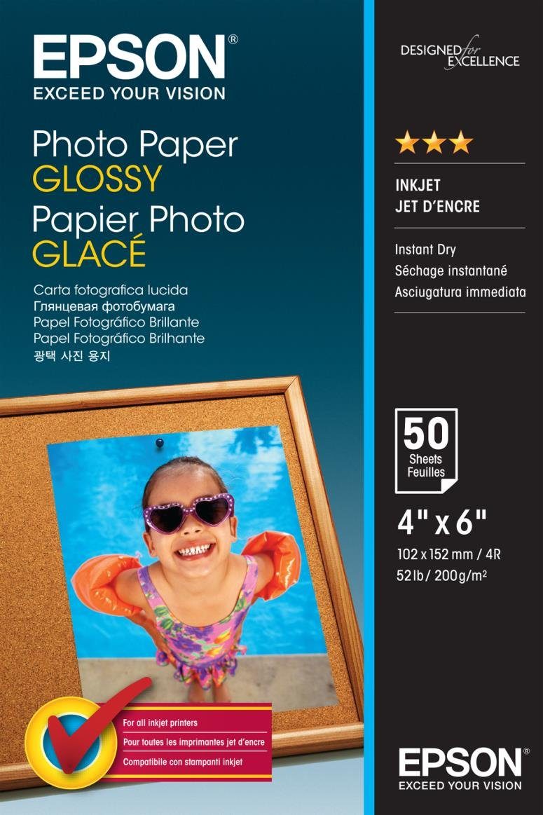 200 cm Epson Epson Paper g Photo Glossy Druckerpapier 50 10x15 Blatt