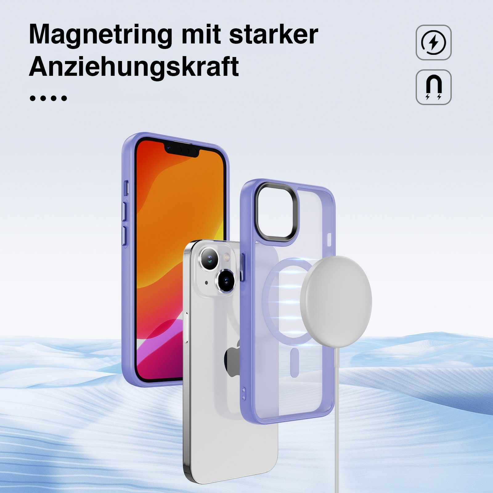 Tec-Expert Handyhülle Magnet Hülle für Apple iPhone 13 6.1 Zoll, 6.1, kompatibel zu Magsafe magnetisches Laden – Bild 2 von 5