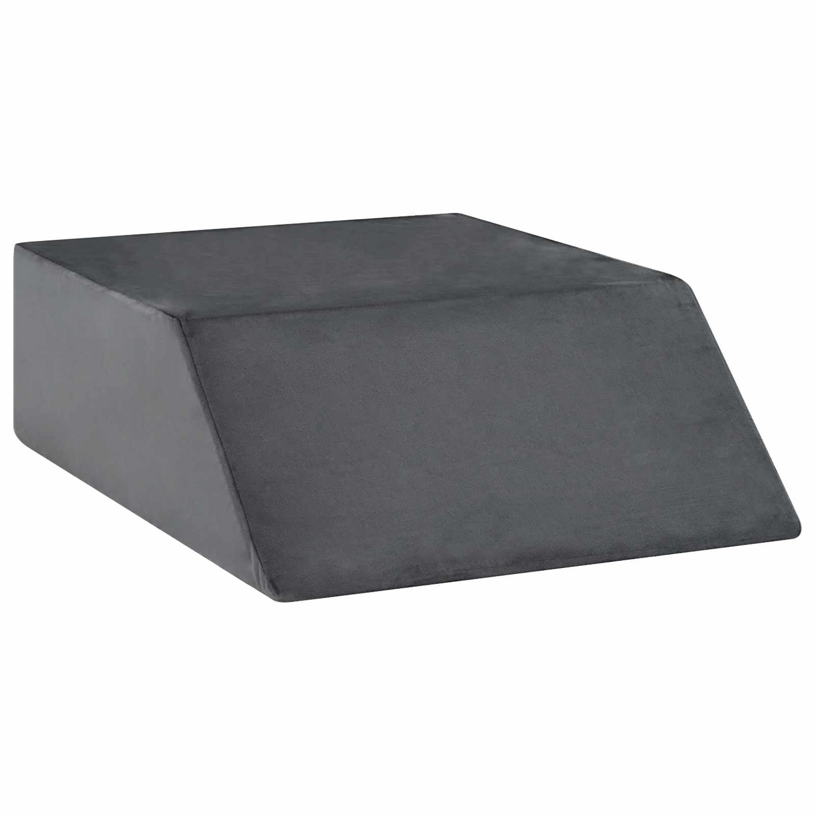 vidaXL Kopfkissen Beinkissen 63 x 52 x 19 cm Fest PU-Schaum Grau, Bezug: Samt