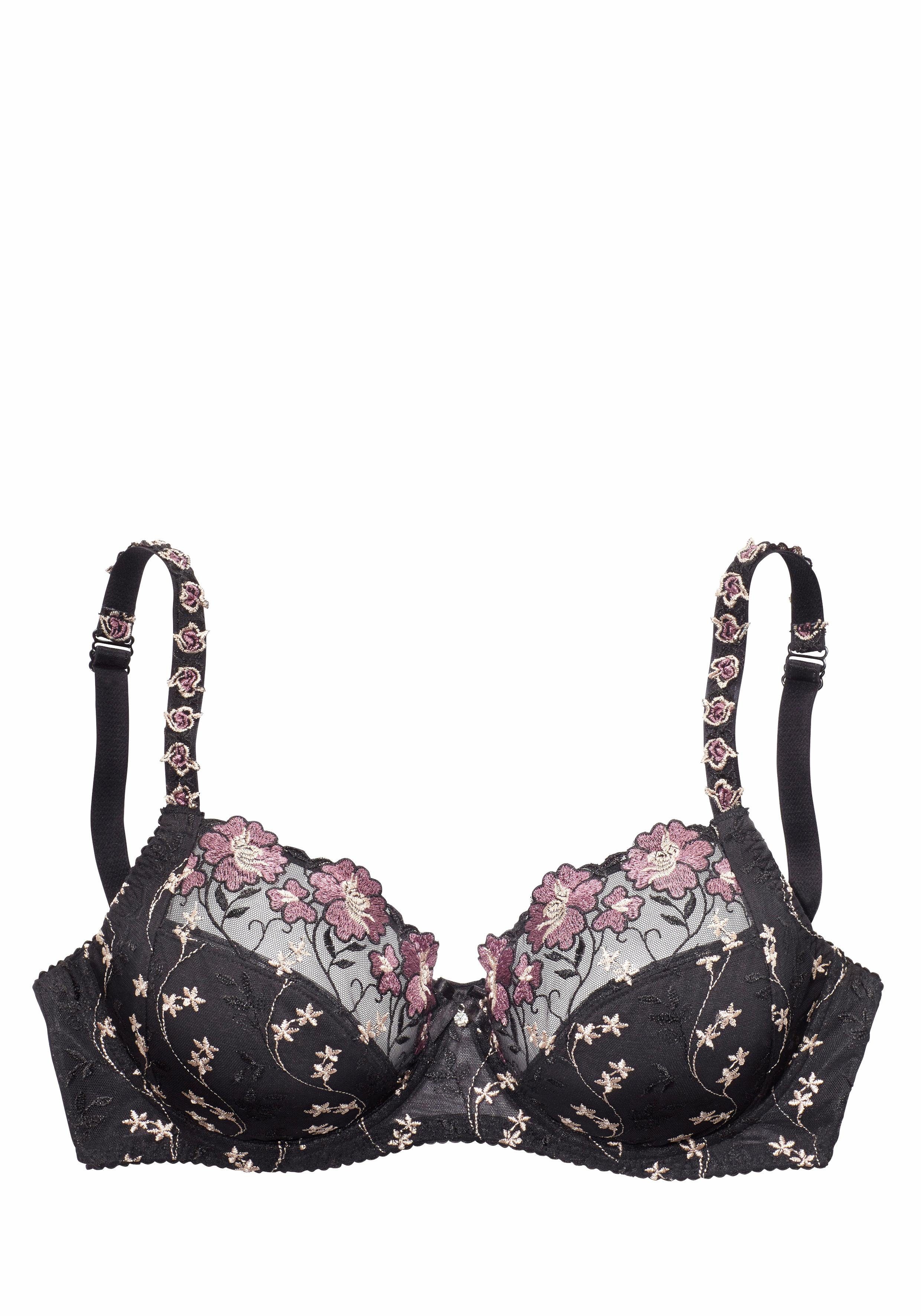 Nuance by Lascana Bügel-BH, BH mit Bügel, Spitzen-BH, als Dessous-Set kombinierbar mit schöner Stickerei Spitze, Dessous, große Größen – Bild 2 von 5