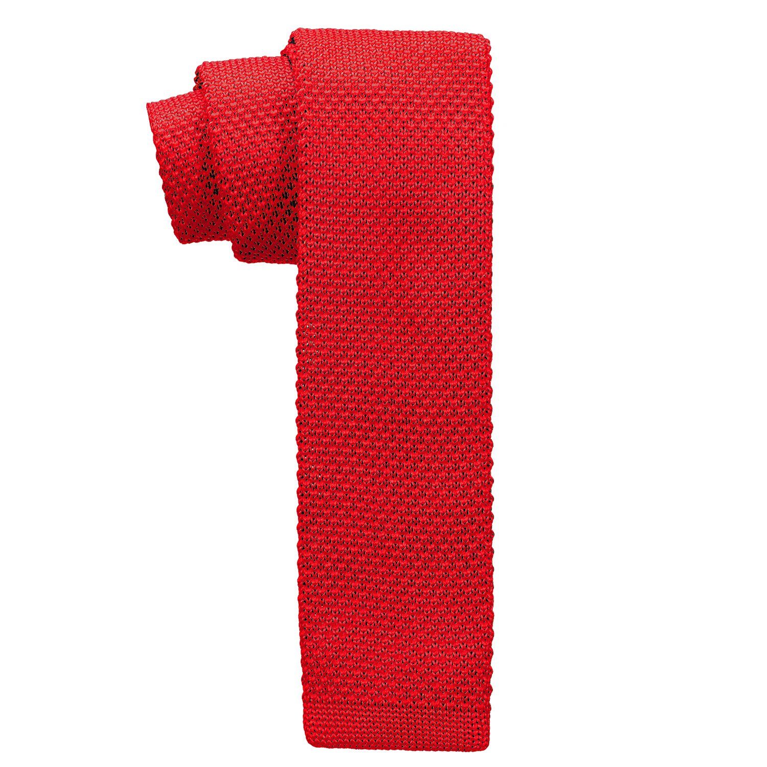 DonDon Krawatte schmale Krawatte oder Veranstaltungen 5 festliche Strickkrawatte, Retro-Look, (Packung, Büro rot Wollkrawatte für 1-St) cm