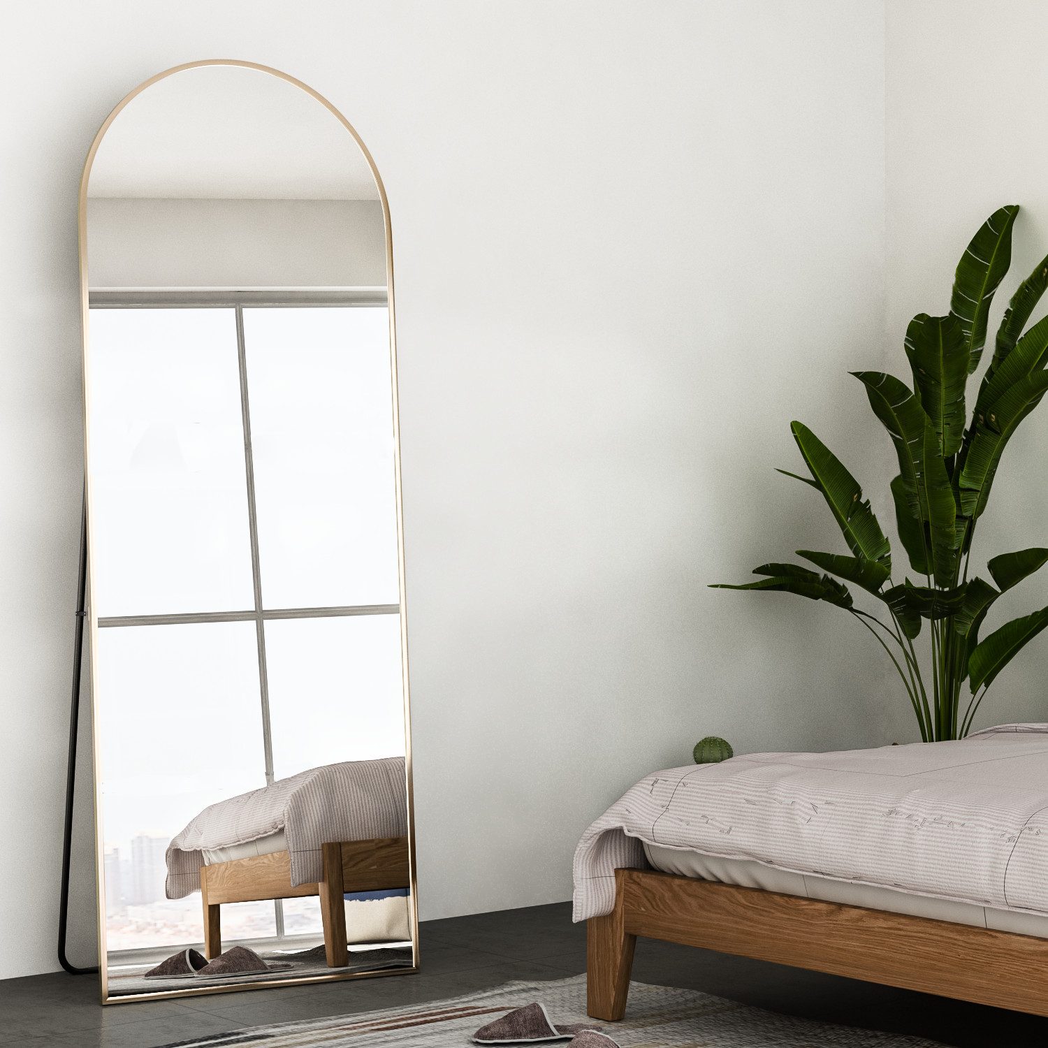 Elemango Ganzkörperspiegel gewölbter Bodenspiegel, großer Boden-Spiegel,mit günstig online kaufen