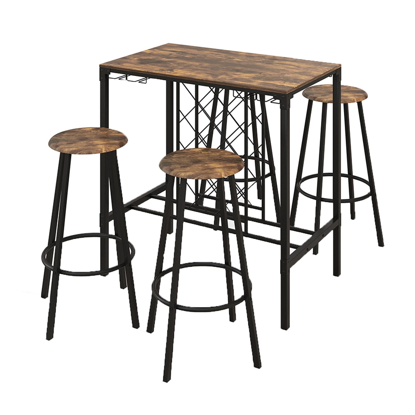 COSTWAY Bartisch, 5-tlg. mit 4 Barhockern, günstig online kaufen