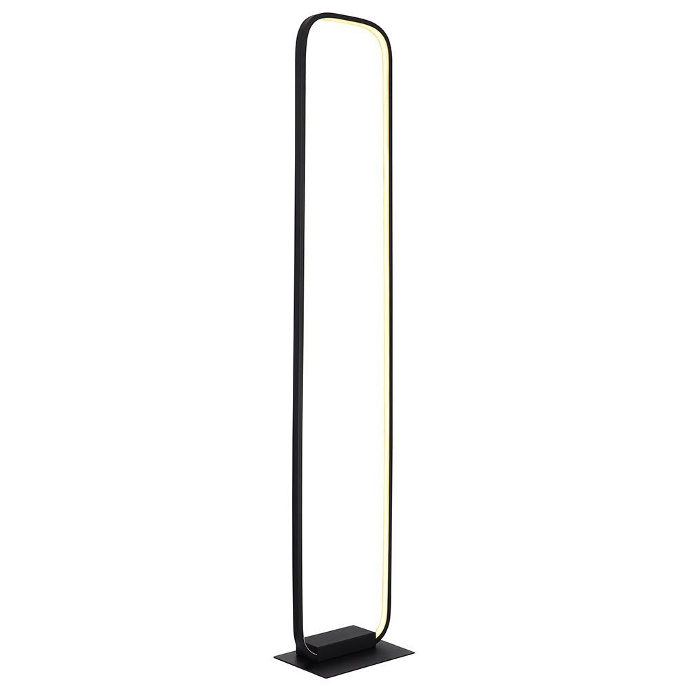 LED Wohnzimmerlampe schwarz LED Warmweiß, fest verbaut, LED-Leuchtmittel 130cm Globo Metallring Stehlampe, H Stehleuchte Fußschalter