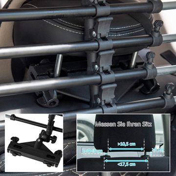 PawHut Hundegitter Trenngitter Autotrennwand mit rutschfesten PVC-Füße Stahl ABS Schwarz (Set, 1 St., Kofferraumgitter verstellbar), 85-140B x 40-50H cm