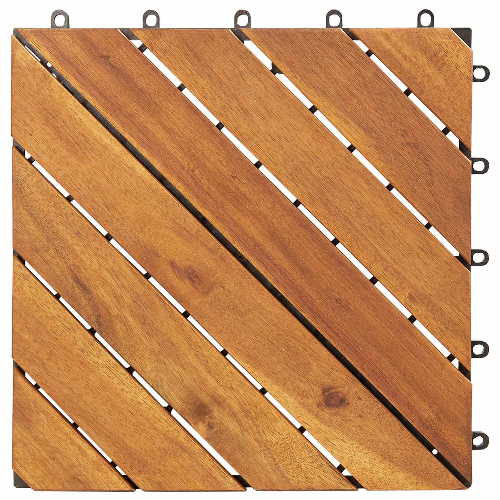 vidaXL Terrassendielen Terrassenfliese 10 stk. Braun 30 x 30 cm n-Hartholz, BxL: je 30x30 cm, (10-St)