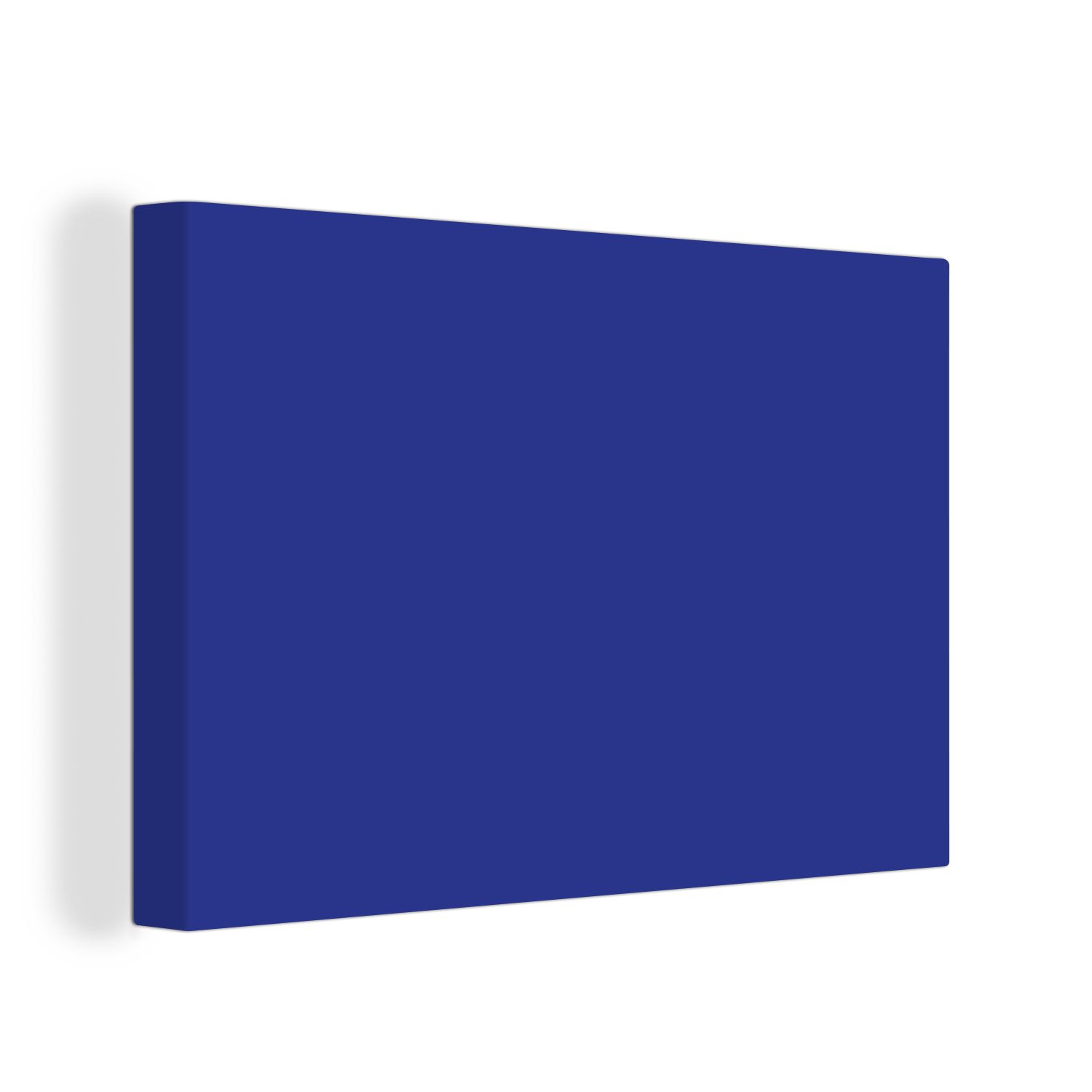 OneMillionCanvasses® Leinwandbild Blau - Einfarbig - Dunkelblau, Fotodruck (1 St), Leinwand Bilder Klein, Wand Dekoration Aesthetic 30x20 cm