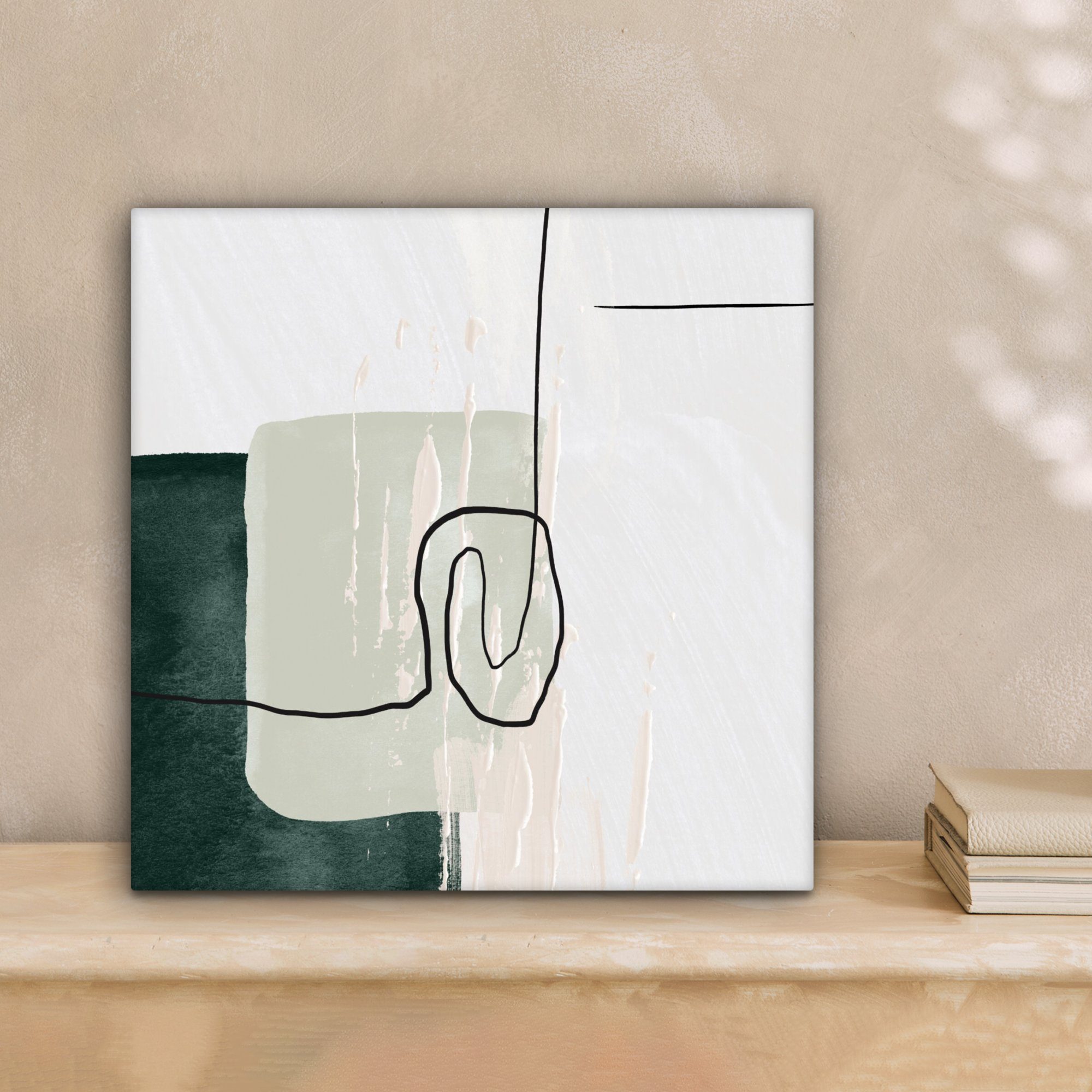 OneMillionCanvasses® Leinwandbild Abstrakt - Kunst - Grün - Weiß - Farbe, F günstig online kaufen