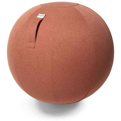 VLUV Sitzball BOL SOVA Stoff Sitzball 60-65cm, ergonomisches Sitzmöbel, atmungsaktiv und langlebig, mit Tragegriff und Bodenring, inkl. Handpumpe, Farbe: Salmon (Lachsfarben)