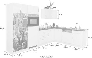 HELD MÖBEL Winkelküche Paris, ohne E-Geräte, Stellbreite 290/220 cm