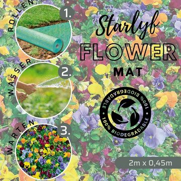 Starlyf Blumenerde Flower Mat Matte, (Spar Set, 1-St., 1er oder 2er Pack), Blumensamen Matte, Blumenteppich mit Samen & Dünger