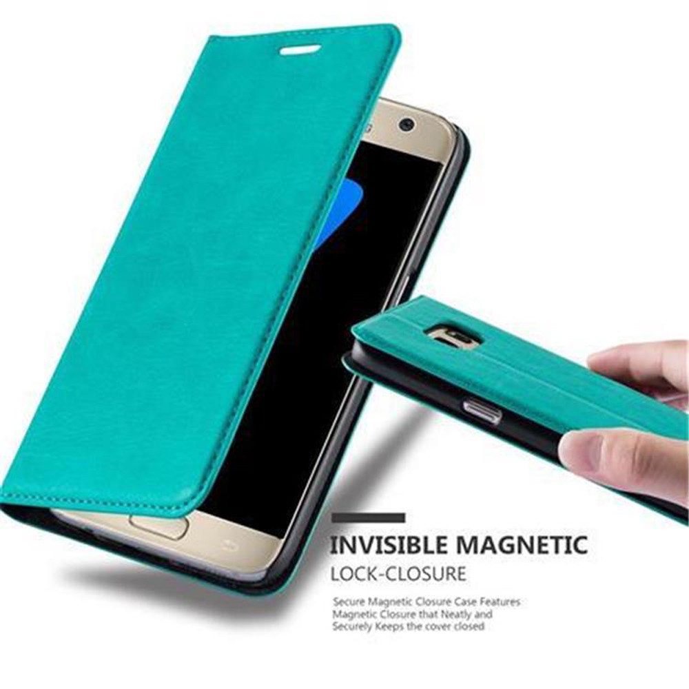 Cadorabo Handyhülle für Samsung Galaxy S7 Hülle Samsung Galaxy S7, Hülle Schutzhülle mit Standfunktion, Magnetverschluss und Kartenfach