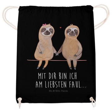 Mr. & Mrs. Panda Sporttasche Faultier Pärchen - Schwarz - Geschenk, gemeinsam, Faultierpärchen, Fa (1-tlg), Design trifft Funktion