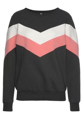 H.I.S Sweatshirt mit Kontraststreifen an Vorderseite und Ärmeln, Loungeanzug