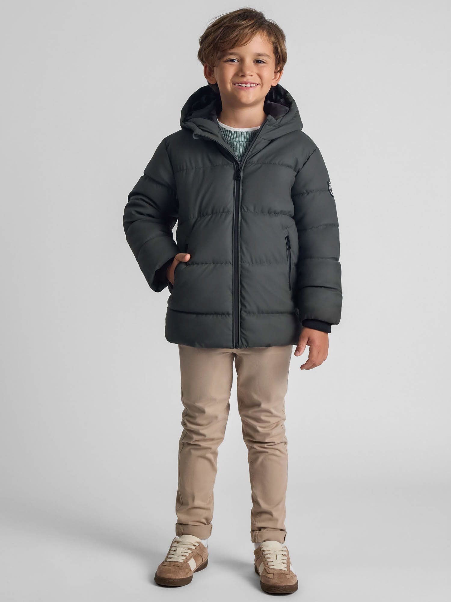 MINOTI Winterjacke PU-Jacke mit Reißverschluss und Stehkragen  (2y-14y)