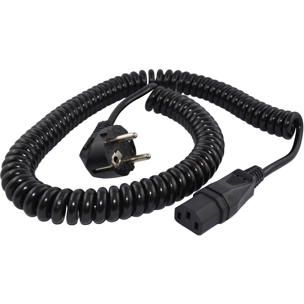 HAWA HAWA R6504 Kaltgeräte Anschlusskabel Schwarz 3.8 m Spiralkabel Elektro- Kabel, (3.8 cm)