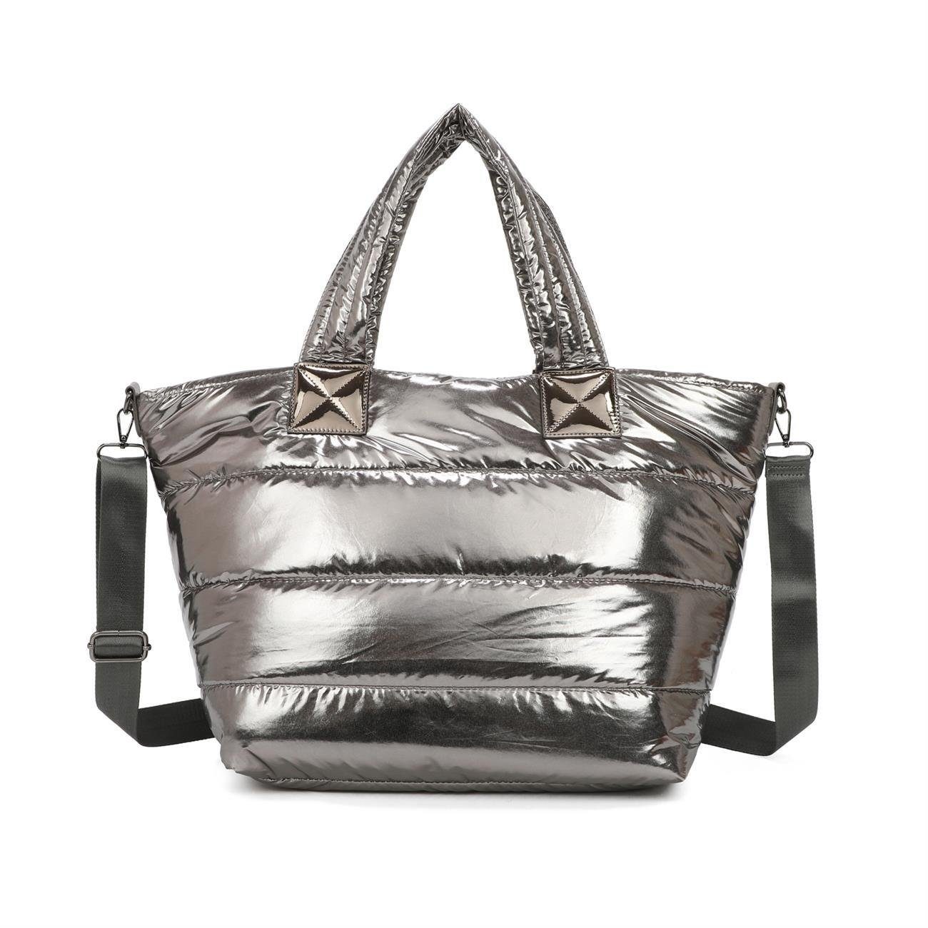 ITALYSHOP24 Schultertasche XL Damen Nylontasche Shopper günstig online kaufen