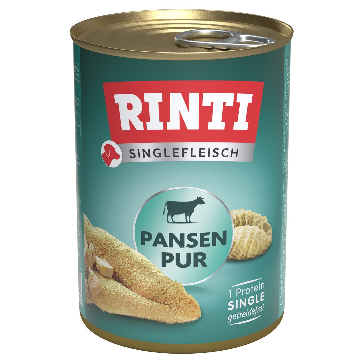 Rinti Singlefleisch Pansen Pur 400 g - 12 Stück, Nassfutter für: Hund