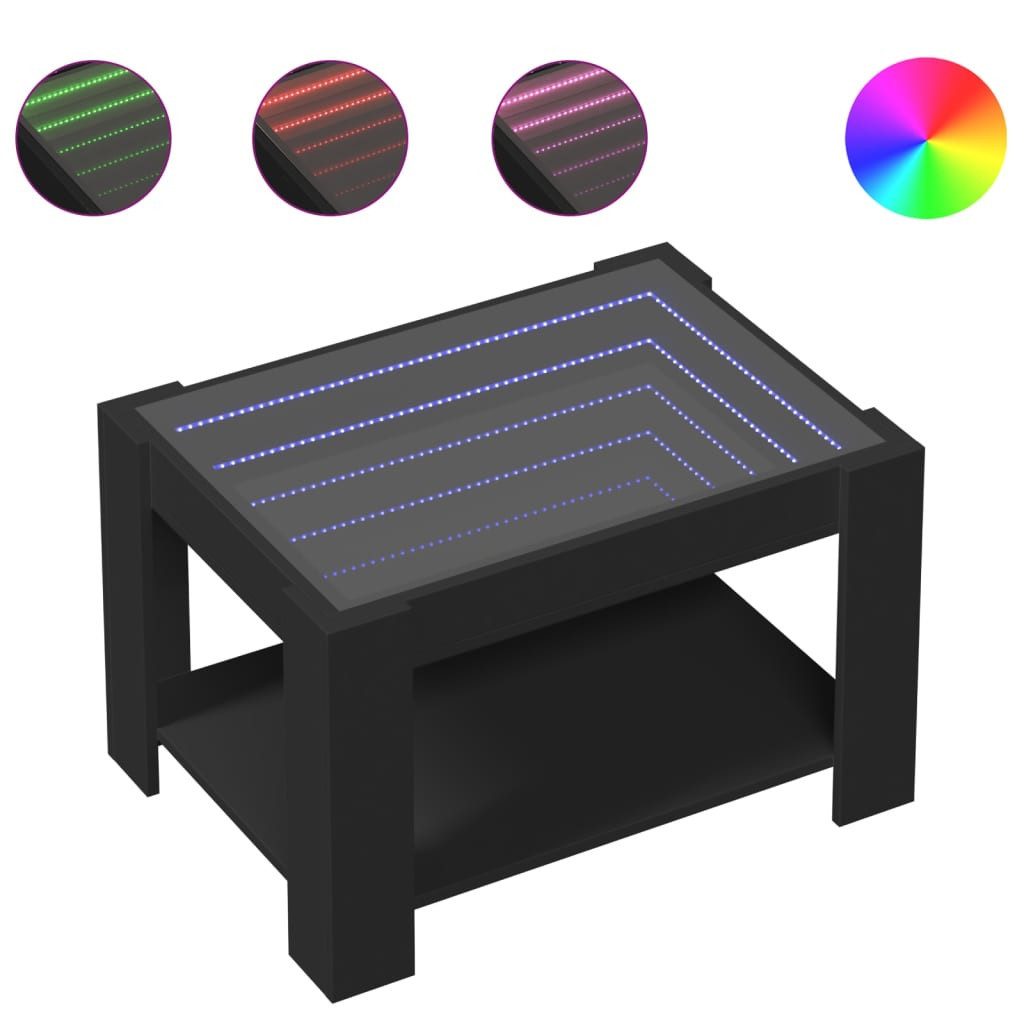 vidaXL Couchtisch LED-Couchtisch Schwarz 73x53x45 cm günstig online kaufen