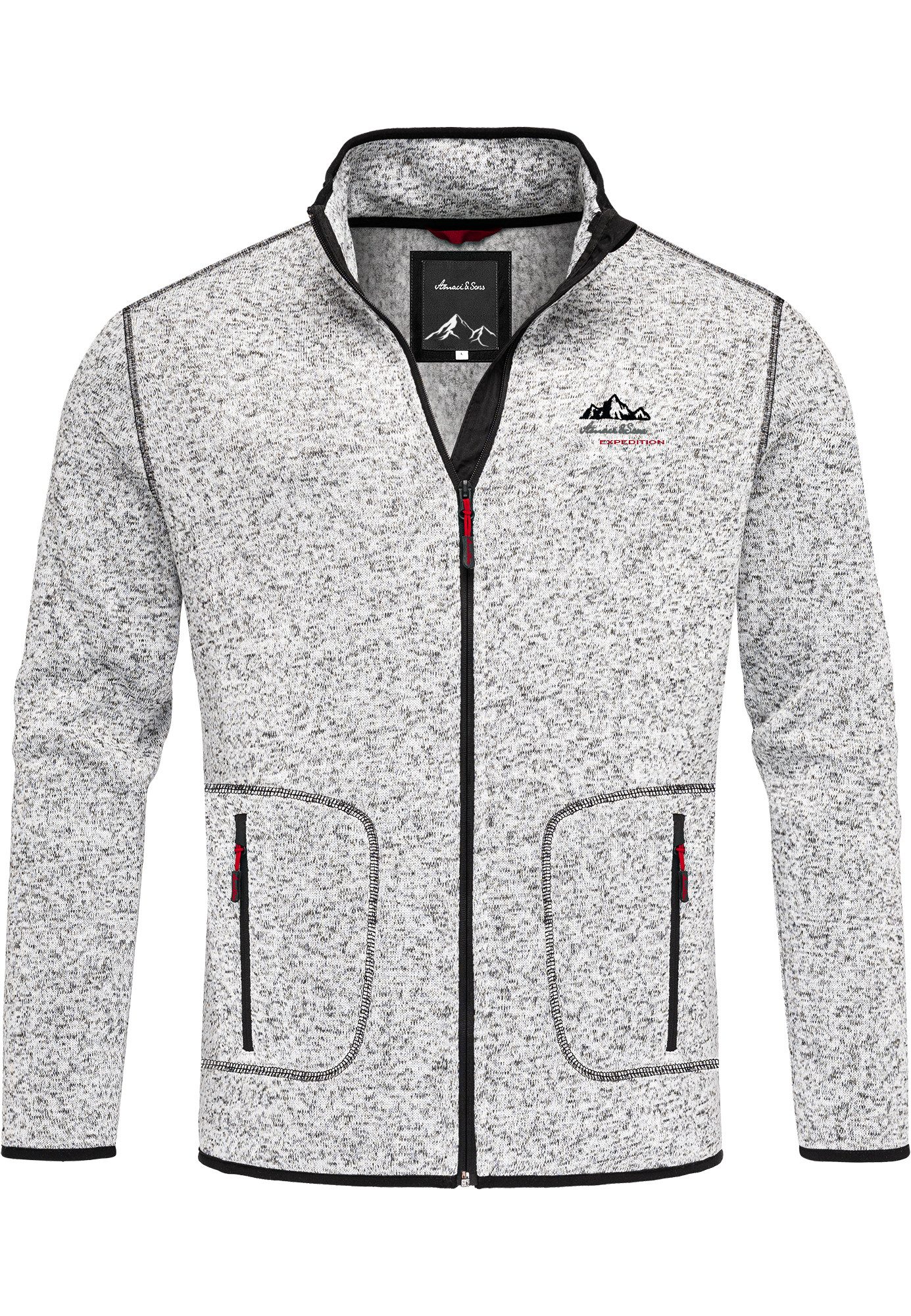 Amaci&Sons Fleecejacke VISALIA Fleecejacke Herren Strickfleece Sweatjacke Z günstig online kaufen