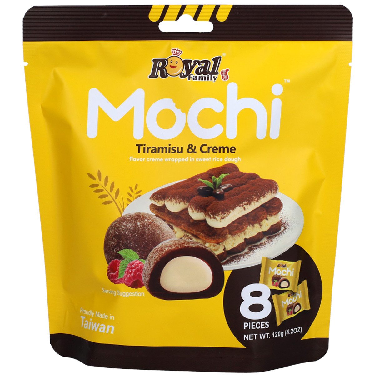 Royal Family Kuchen, Royal Family Mochi Tiramisu und Creme 8 einzeln verpackt 120g