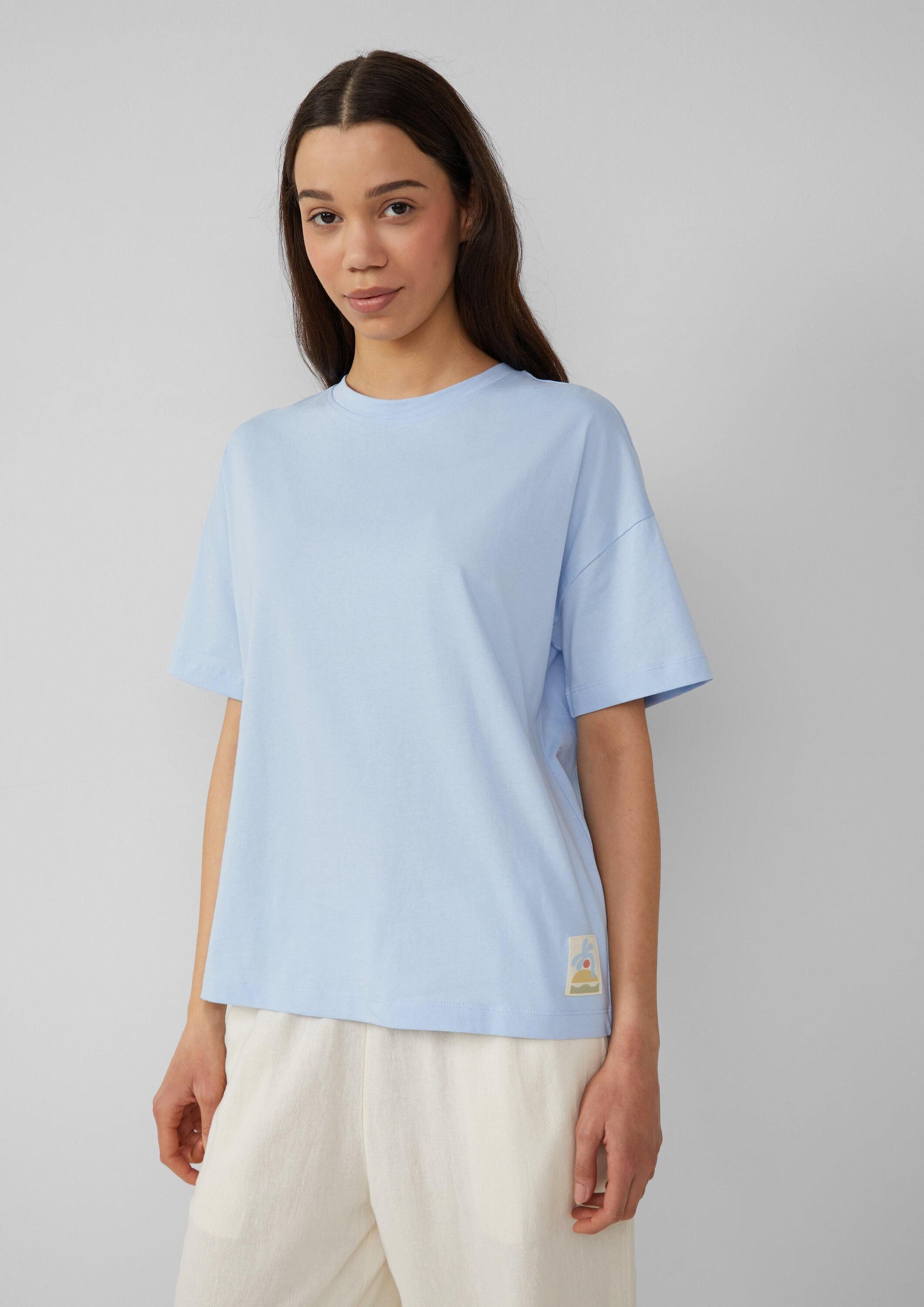 QS Kurzarmshirt T-Shirt Uni-Shirt im Loose günstig online kaufen