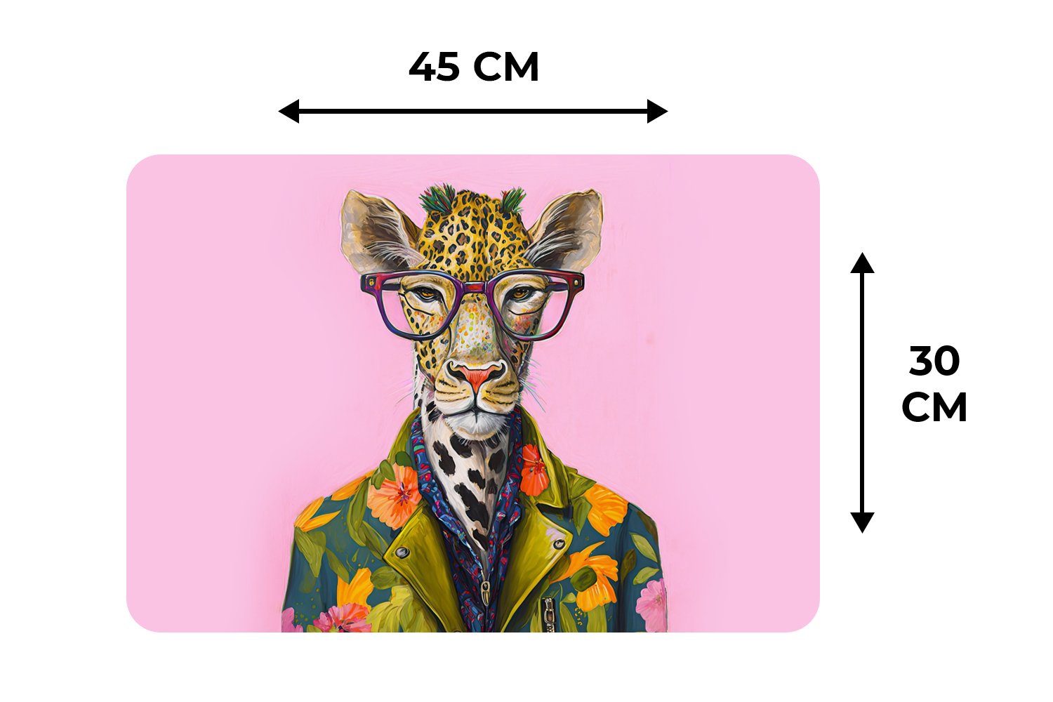 Giraffe - Platzmatte, Tiere Brille - (6-St), MuchoWow, Platzset, Blumen, Tischmatten, - Schmutzabweisend Platzset, Platzdecken,