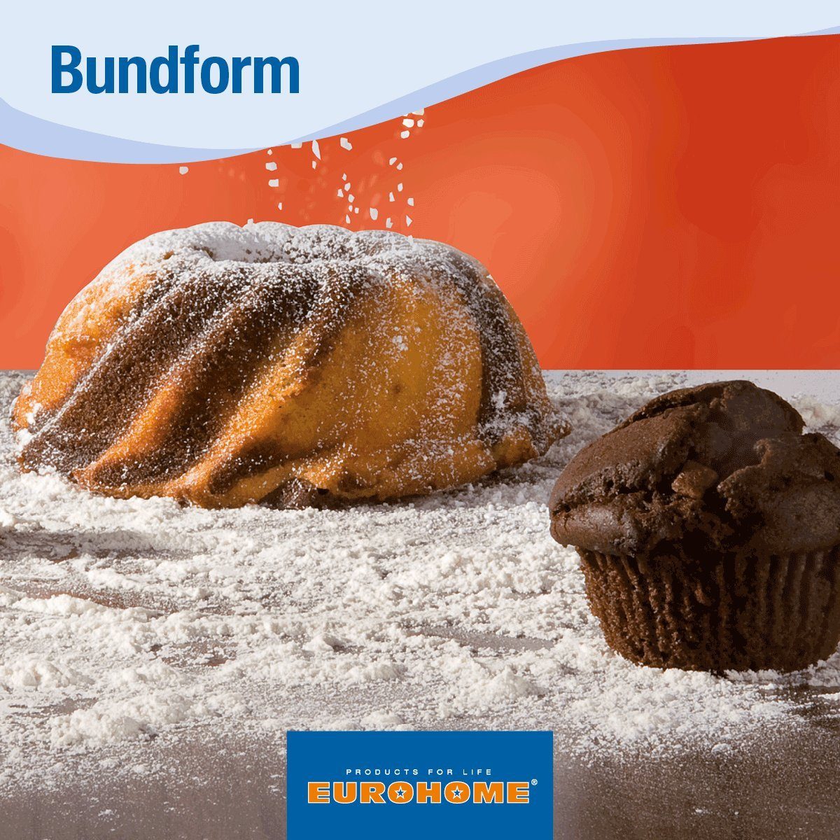 EUROHOME Backform - Kuchen Gugelhupfform rund antihaft Bund-Kuchenform (1-tlg), Antihaftbeschichtung, Kuchenform Backform