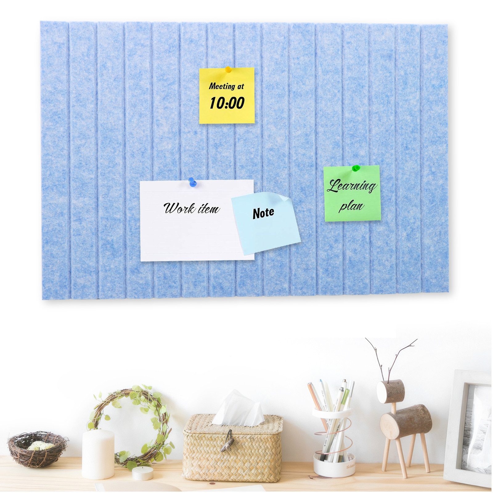 BlingBin Pinnwand DIY Korktafel Selbstklebend Wandaufkleber,Dekorative Pinnwand aus Filz, (1er Set, 1-tlg., 40 x 60 cm, 9 mm dick), Faltbare Fototafel,Memoboard Vision Board für Büro Zuhause Wohnzimmers