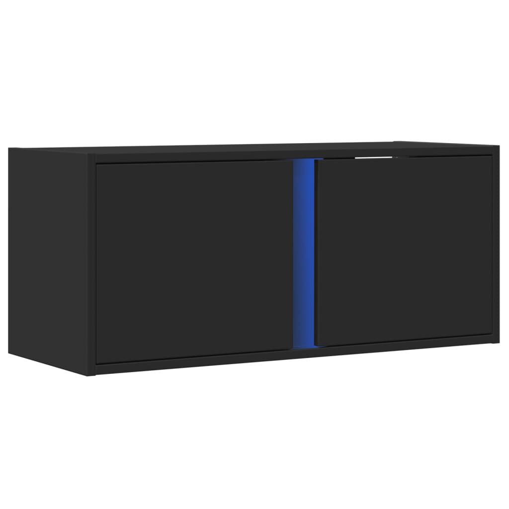 vidaXL TV-Wand TV-Wandschrank mit LED-Beleuchtung Schwarz günstig online kaufen