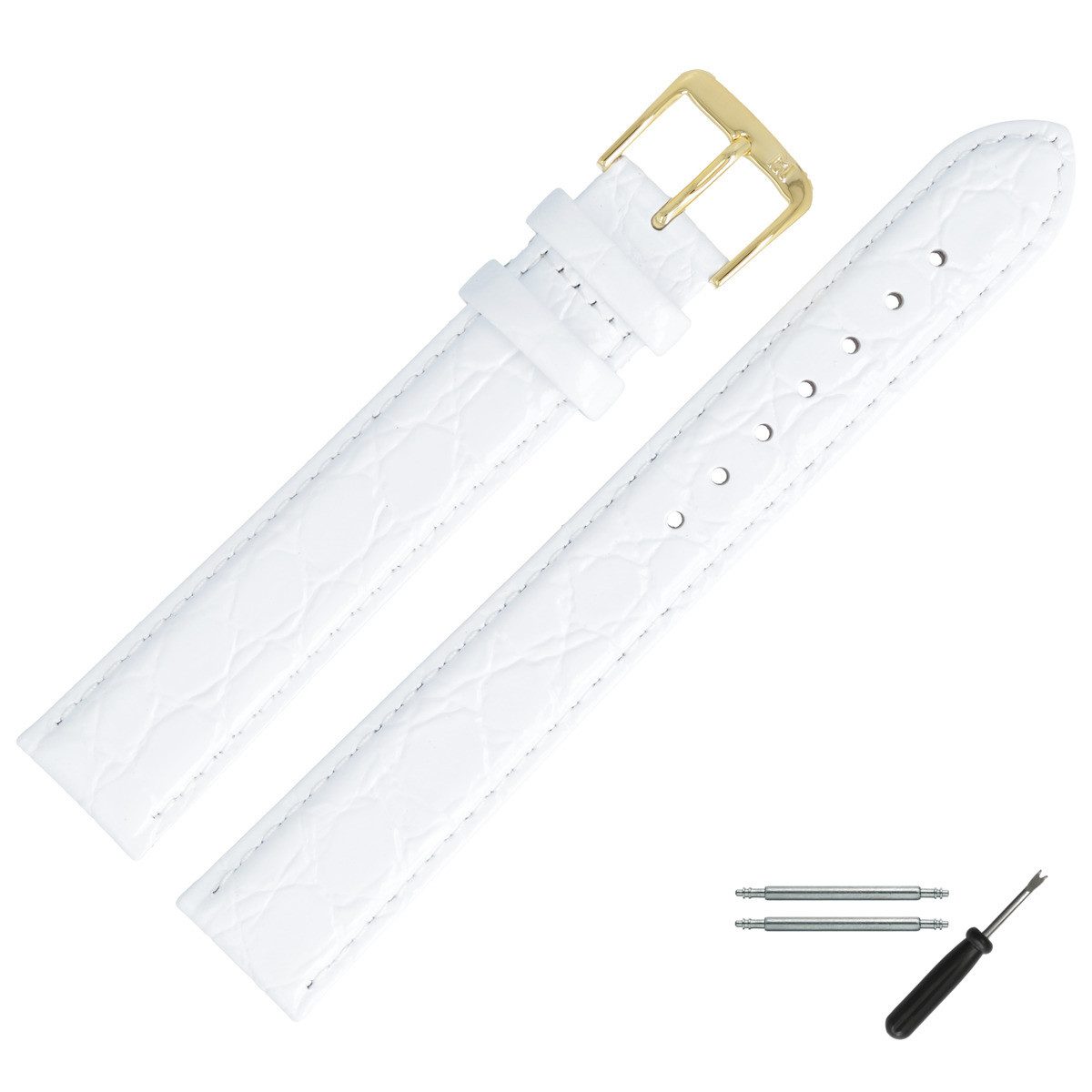 MARBURGER Uhrenarmband 22mm Leder Kroko Prägung günstig online kaufen