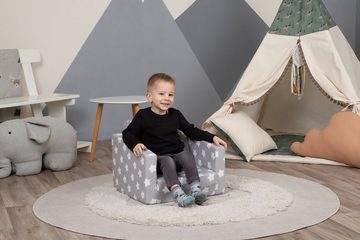 Knorrtoys® Sofa Singlesofa Grey White Stars, für Kinder; Made in Europe