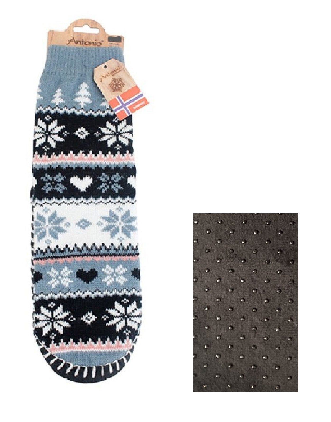 Markenwarenshop-Style Kuschelsocken Hüttensocken Socken Hausschuhe Damen Gr. 39-42 Farbe: blau 610