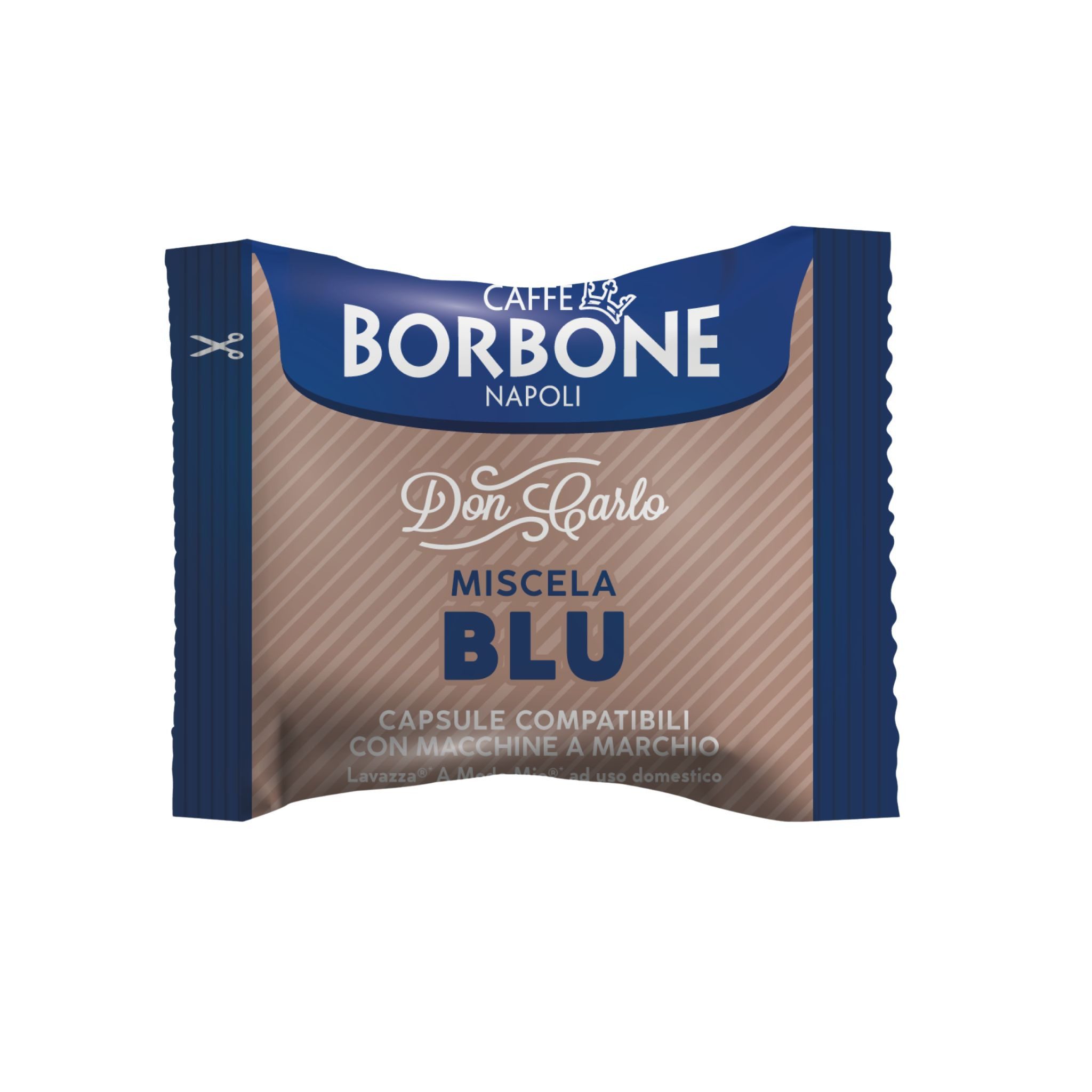 Caffè Borbone Kaffee Caffè Borbone Don Carlo Kaffeekapseln Blu 100x Kapseln, (blaue Mischung, Kompatibel mit Lavazza®* A Modo Mio®* Haushalts-Espressomaschinen)