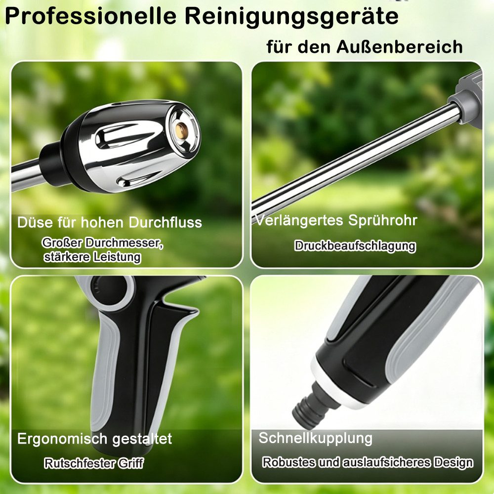 AFKSMILE Multifunktionsbrause 5 Stück Hochdruckpistole Set, Hochdruckreiniger mit Schaumflasche, Hochdruckdüse, 4 Strahlarten Gartenspritze, Sprühen und Reinige – Bild 4 von 5