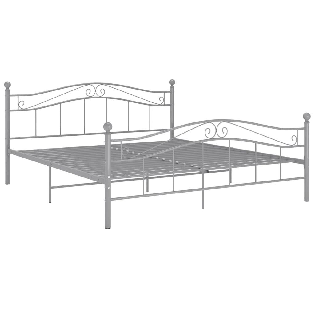 vidaXL Bettgestell, Bett Grau Metall 180x200 cm günstig online kaufen