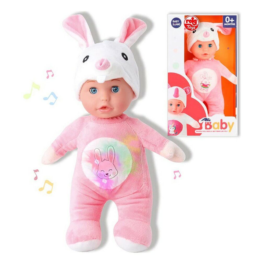 Reig Stoffpuppe Puppe Reig Rosa Hase Plüschtier (30 cm)