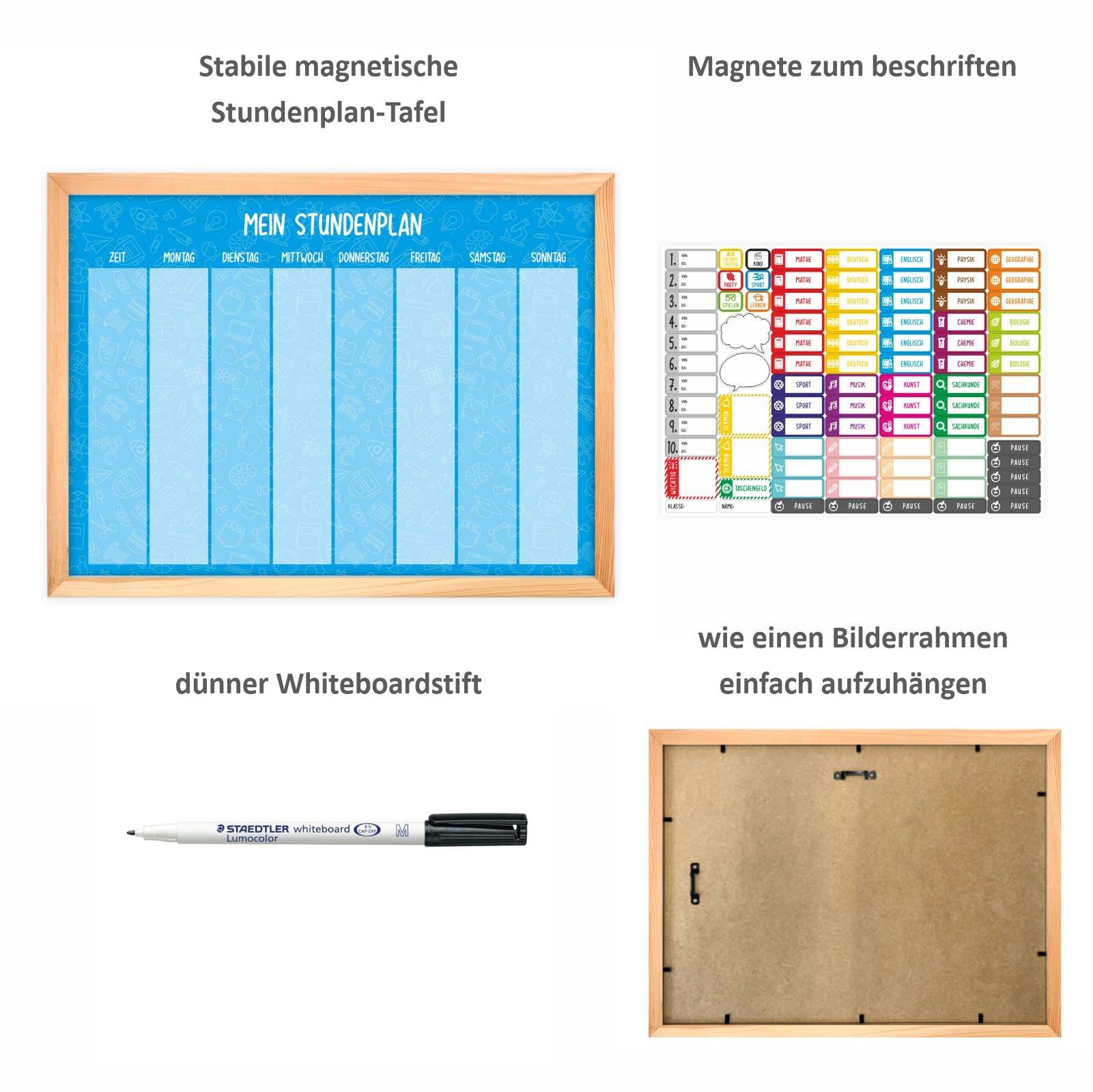 nikima Schreibtischkalender magnetischer Stundenplan Weltall mit 90 Magneten