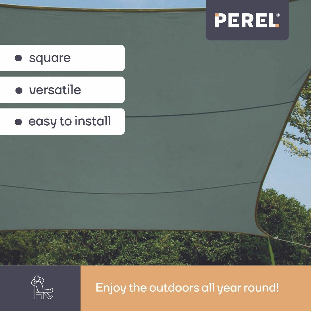 PEREL Sonnensegel Perel Sonnensegel, wasserabweisend, 3.6 x 3.6 m, 160 g/m², Polyester, (1-tlg)