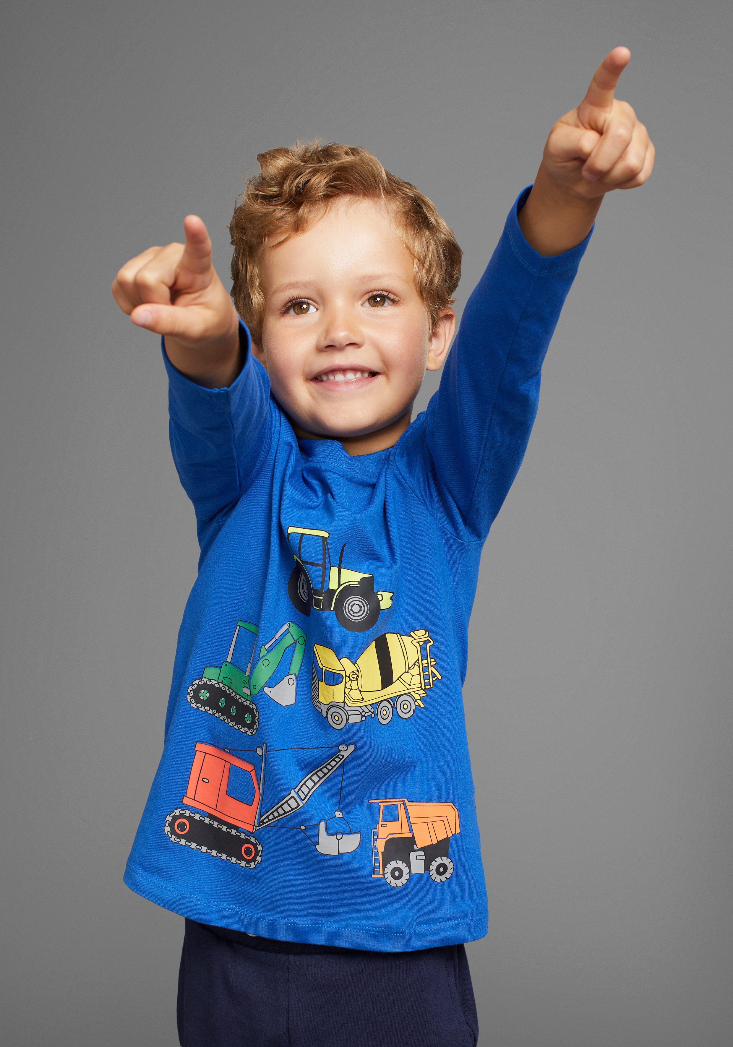 KIDSWORLD Langarmshirt Bagger, Baufahrzeuge für kleine Jungs