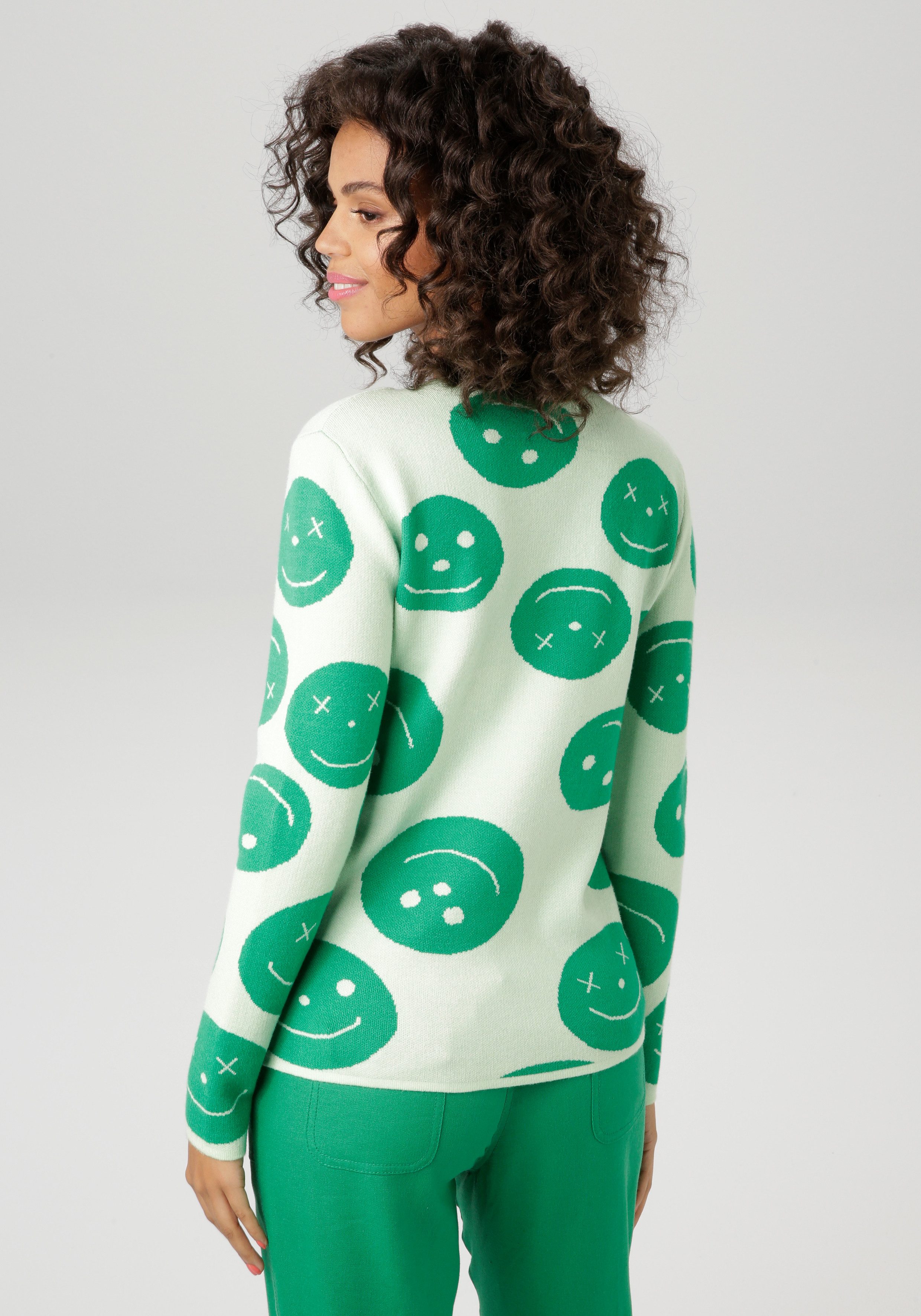 Aniston CASUAL Strickpullover mit eingestrickten Smileys günstig online kaufen