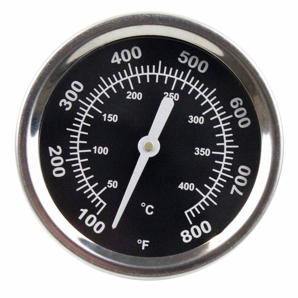 PROREGAL® Grillbesteck-Set Einbau-Deckelthermometer für Gas- & Kugelgrills, Rund, °C und °F