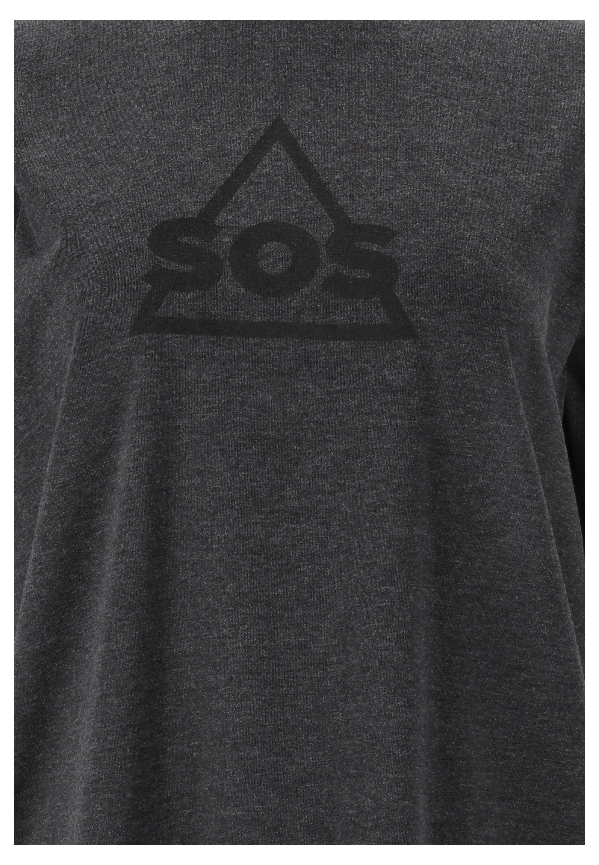 trendigem auf SOS Front Kvitfjell dunkelgrau Funktionsshirt der Markenlogo mit