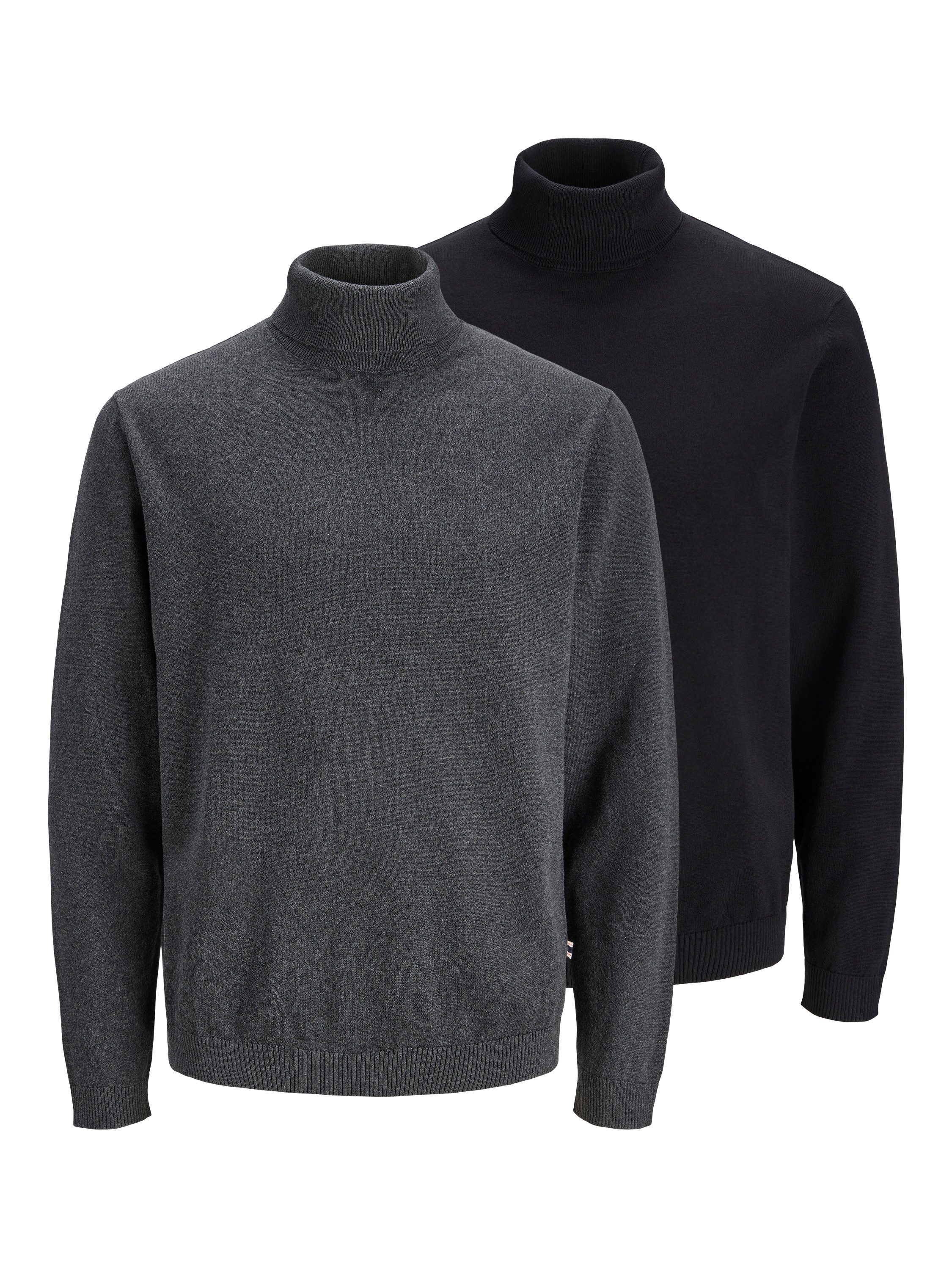 Jack & Jones Rollkragenpullover JJEBASIC KNIT ROLL NECK 2PK MP (Packung, 2-tlg) Baumwolle, regular fit