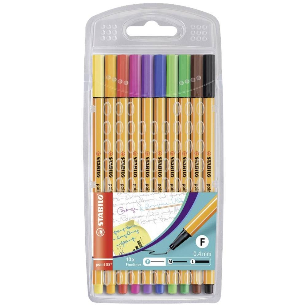 STABILO Fineliner Fineliner - - 10er Pack - Standardfarben 8810
