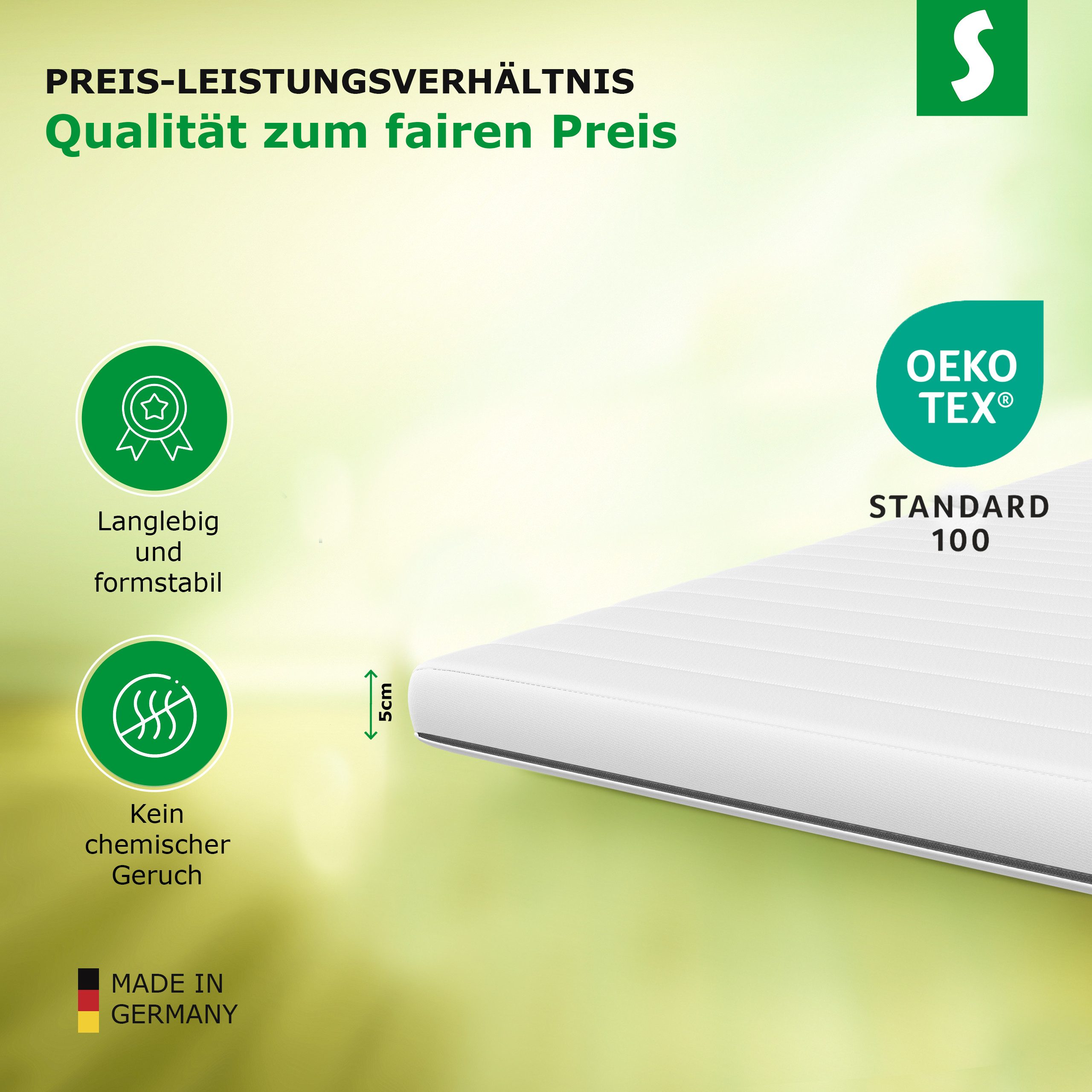 Schlaftroll, Topper Matratzentopper, 5 cm Kaltschaum, ergonomische Auflage günstig online kaufen