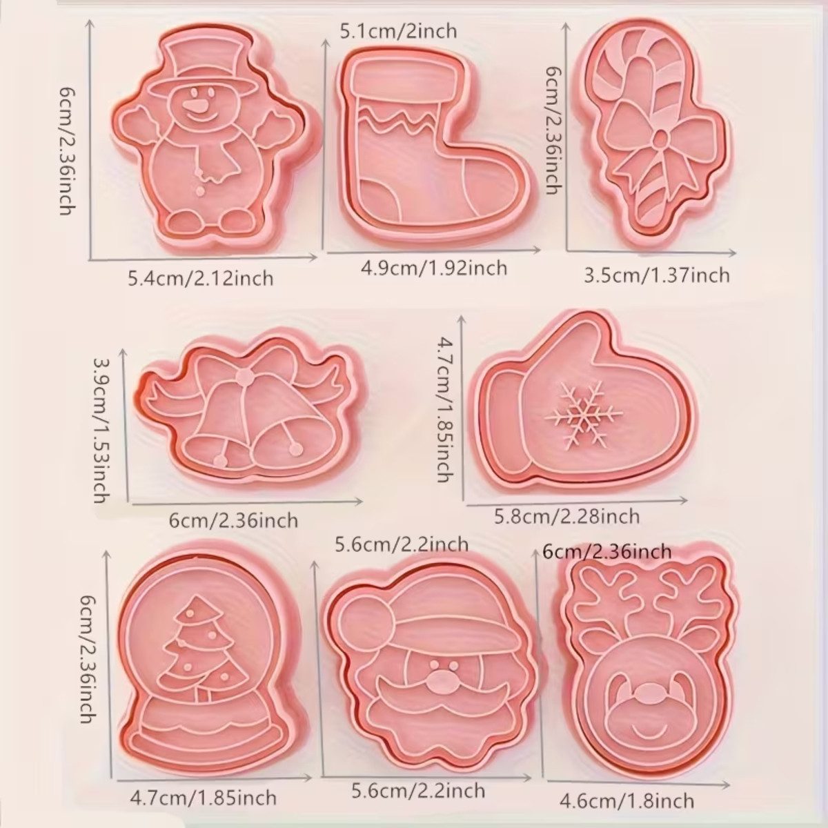 COFI 1453 Ausstechform Weihnachts Ausstechformen 8er Set für Plätzchen Kekse und Fondant, (8-St) – Bild 3 von 5